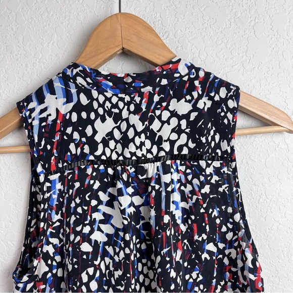 Parker Tank Top Printed Silk Pleated Blouse - Picture 9 of 15